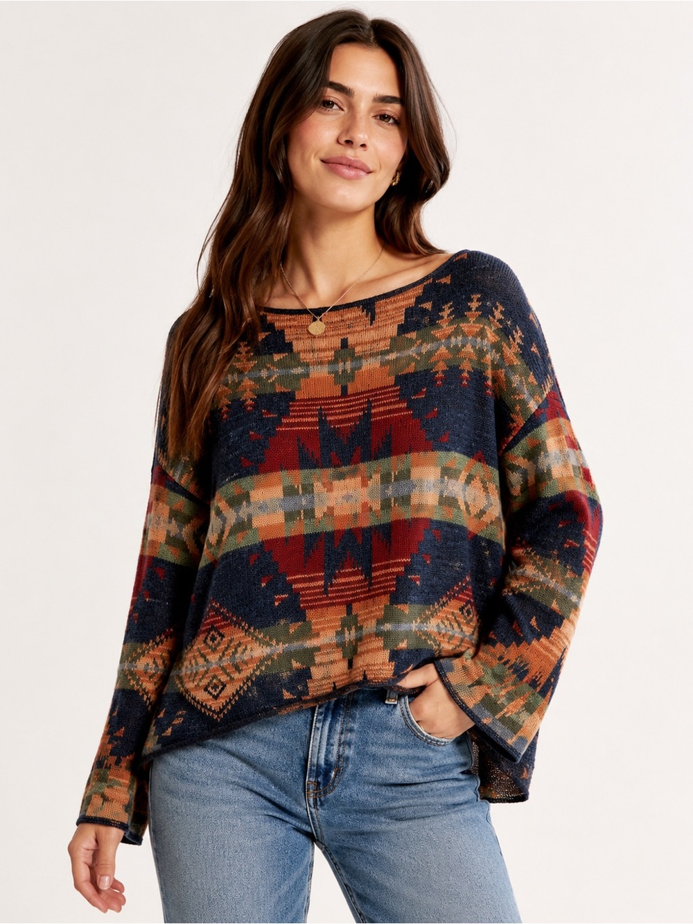 Denim & Supply Ralph Lauren Southwestern Aztec Cotton Sweater M